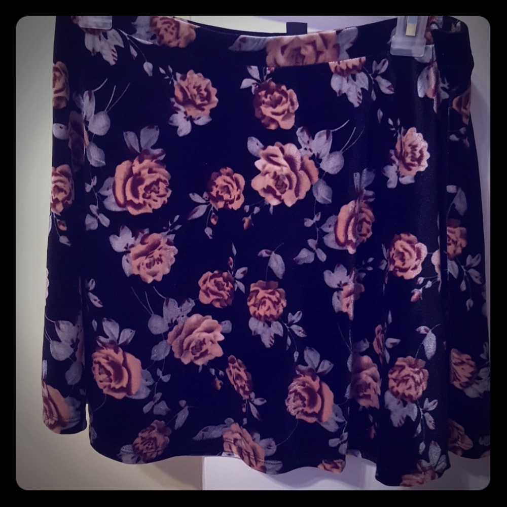 Velvet A line skirt - high waisted